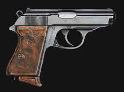 (C) TRULY EXCEPTIONAL WALTHER PPK SEMI-AUTOMATIC PISTOL WITH PARTY LEADER GRIPS, HOLSTER, & ACCESSOR