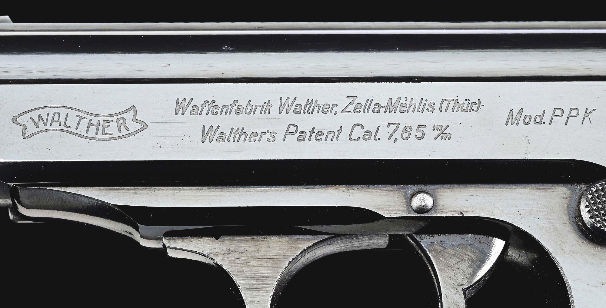 (C) TRULY EXCEPTIONAL WALTHER PPK SEMI-AUTOMATIC PISTOL WITH PARTY LEADER GRIPS, HOLSTER, & ACCESSOR