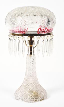 CUT GLASS LAMP.