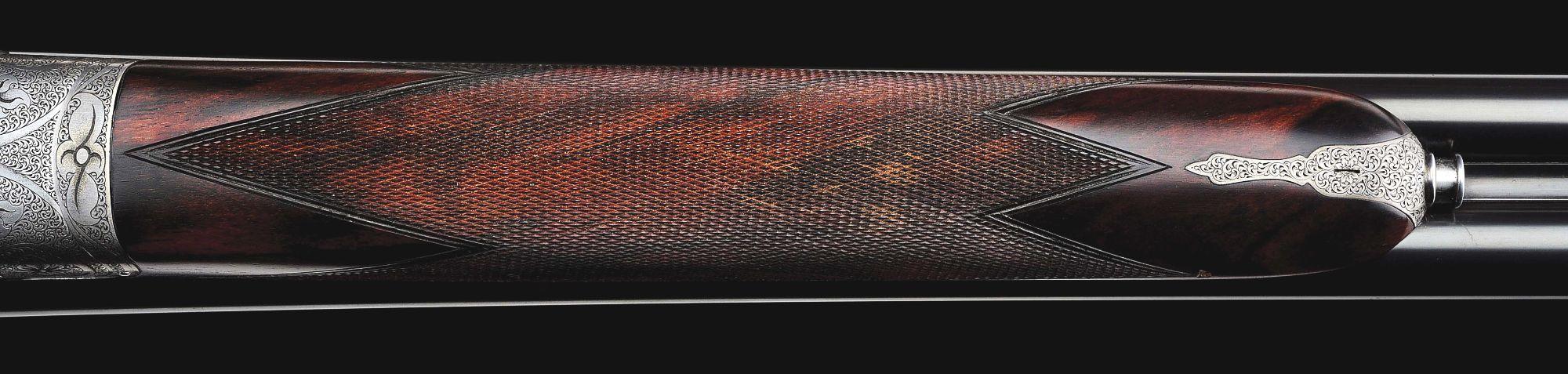 (M) LUCIANO BOSIS MICHELANGELO 20 GAUGE SIDE BY SIDE SHOTGUN WITH STUNNING PEDRETTI ENGRAVING.