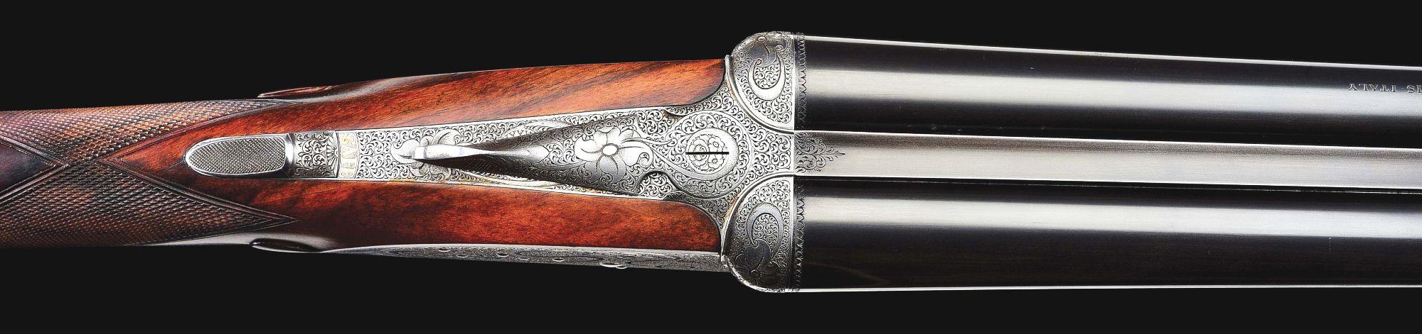 (M) LUCIANO BOSIS MICHELANGELO 20 GAUGE SIDE BY SIDE SHOTGUN WITH STUNNING PEDRETTI ENGRAVING.