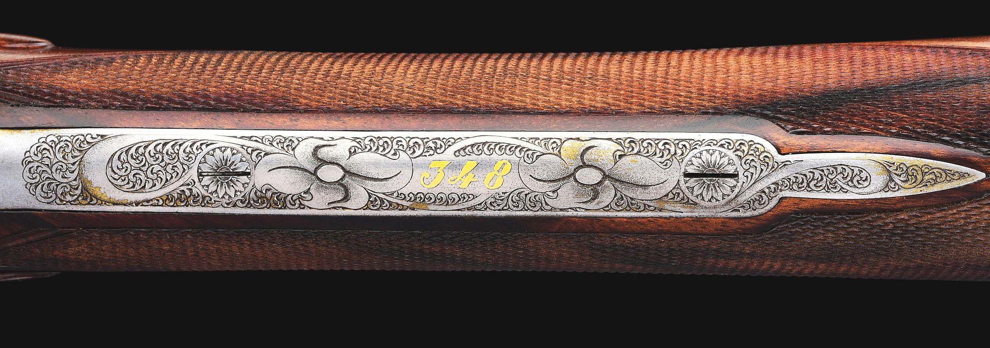 (M) LUCIANO BOSIS MICHELANGELO 20 GAUGE SIDE BY SIDE SHOTGUN WITH STUNNING PEDRETTI ENGRAVING.