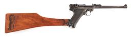 (C) VERY RARE SIAMESE MAUSER BANNER ARTILLERY LUGER SEMI-AUTOMATIC PISTOL WITH MATCHING STOCK.