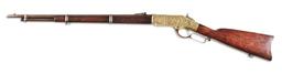 (A) ENGRAVED WINCHESTER MODEL 1866 LEVER ACTION MUSKET.