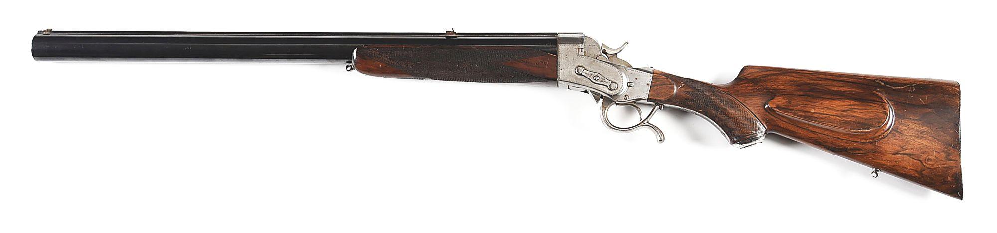 (A) IMPRESSIVE ST. ETIENNE 7-SHOT ROLLING BLOCK VOLLEY GUN.