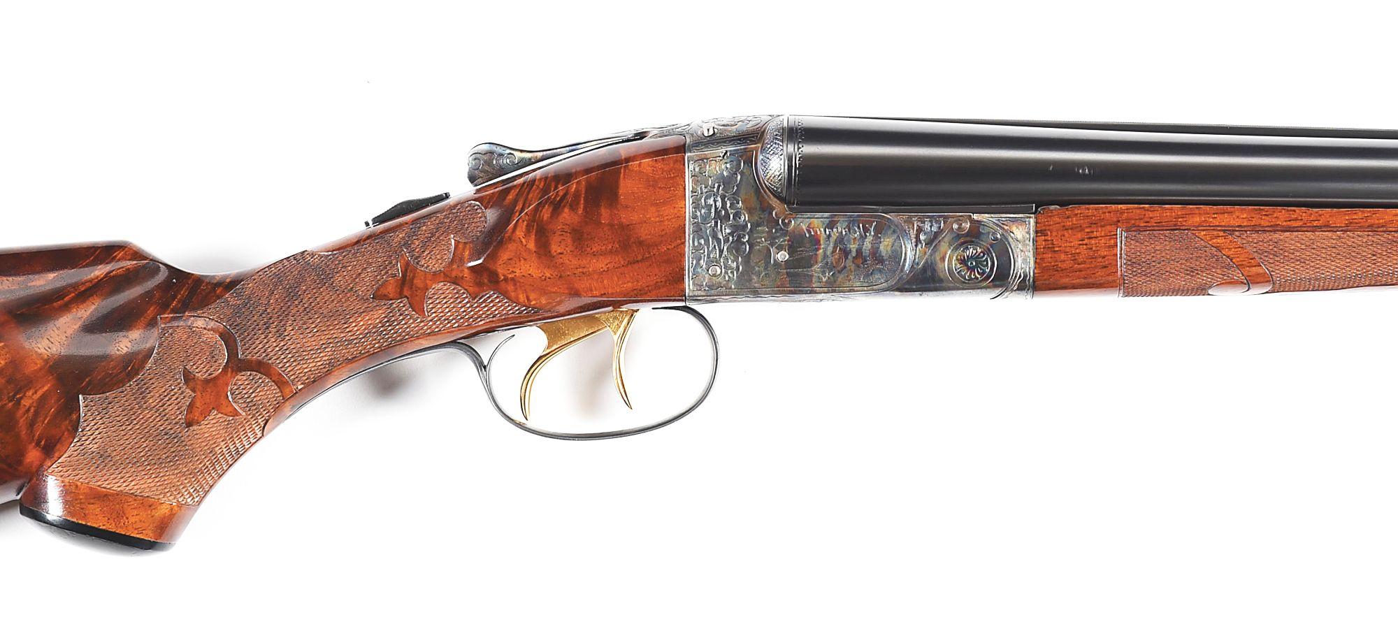 (C) HIGH CONDITION ITHACA GRADE 4E 20 GAUGE SIDE BY SIDE SHOTGUN WITH CASE, 2 BARREL SET.