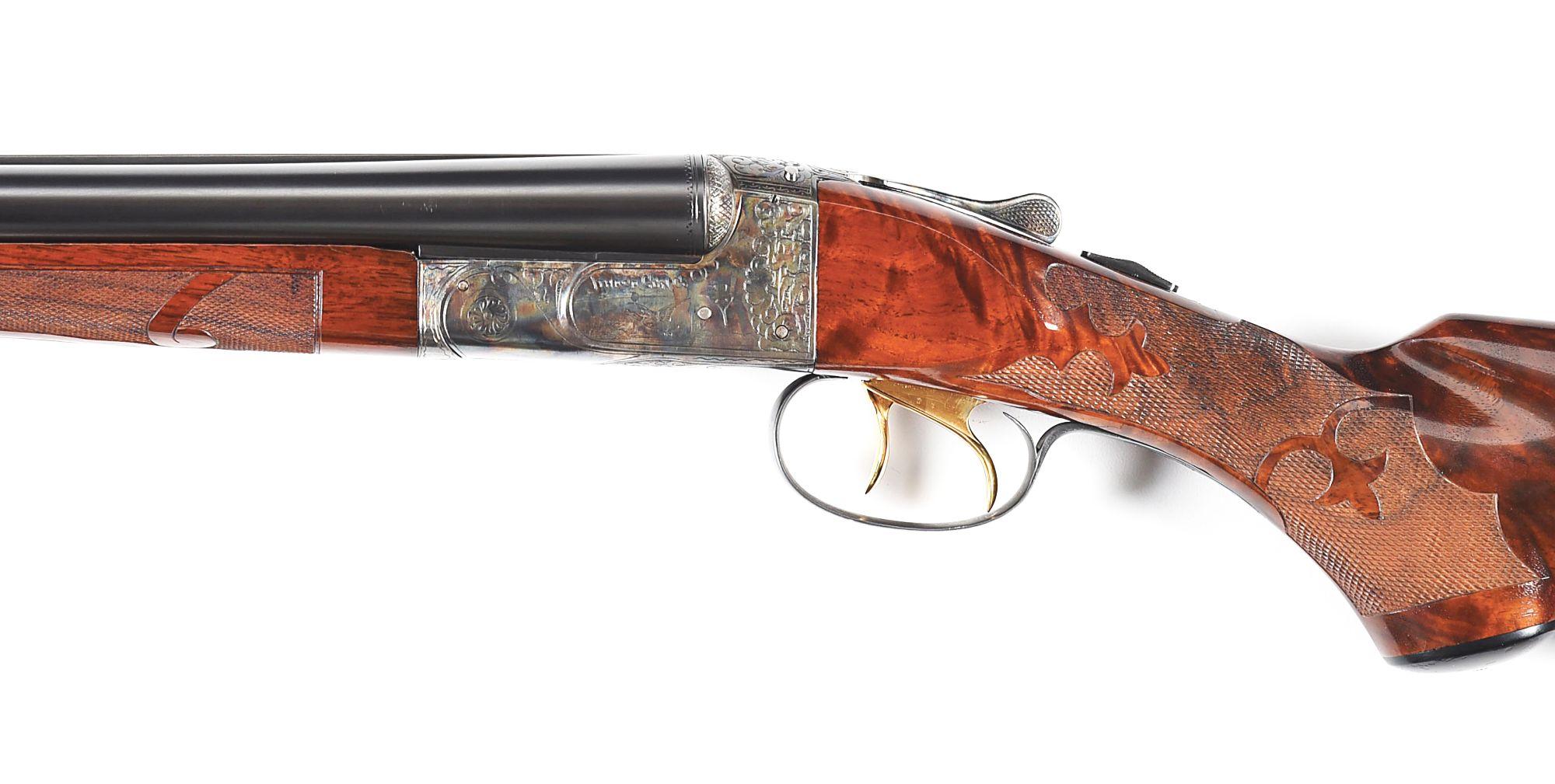 (C) HIGH CONDITION ITHACA GRADE 4E 20 GAUGE SIDE BY SIDE SHOTGUN WITH CASE, 2 BARREL SET.