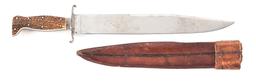 VOILLARD BOWIE KNIFE WITH PRESENTATION TO CHARLES C. WAKELY.