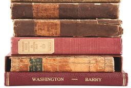 LOT OF 9: BOOKS REGARDING EARLY AMERICAN POLITICAL FIGURES, ESPECIALLY GEORGE WASHINGTON, EX-LATTIME