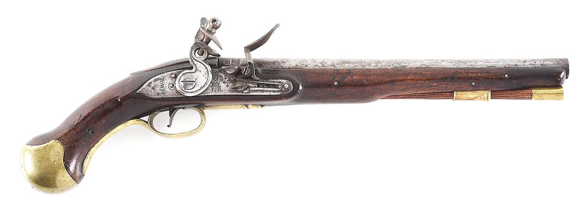 (A) BRITISH PATTERN 1777 SEA SERVICE FLINTLOCK PISTOL.