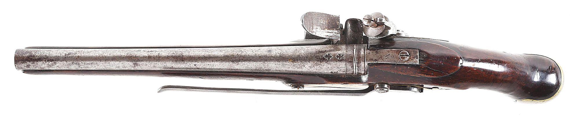 (A) BRITISH PATTERN 1777 SEA SERVICE FLINTLOCK PISTOL.