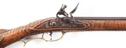 (A) SILVER INLAID AND RELIEF CARVED CONTEMPORARY KENTUCKY RIFLE BY WILLIAM BUCHELE.