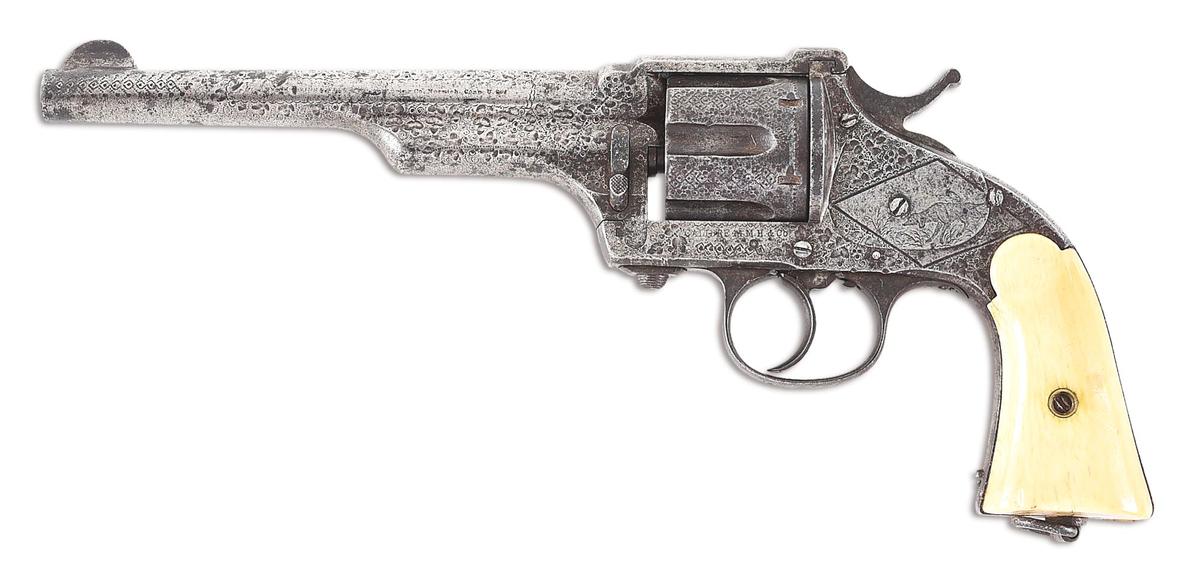 (A) INSCRIBED, FACTORY ENGRAVED MERWIN, HULBERT & CO. LARGE FRAME DOUBLE ACTION REVOLVER.