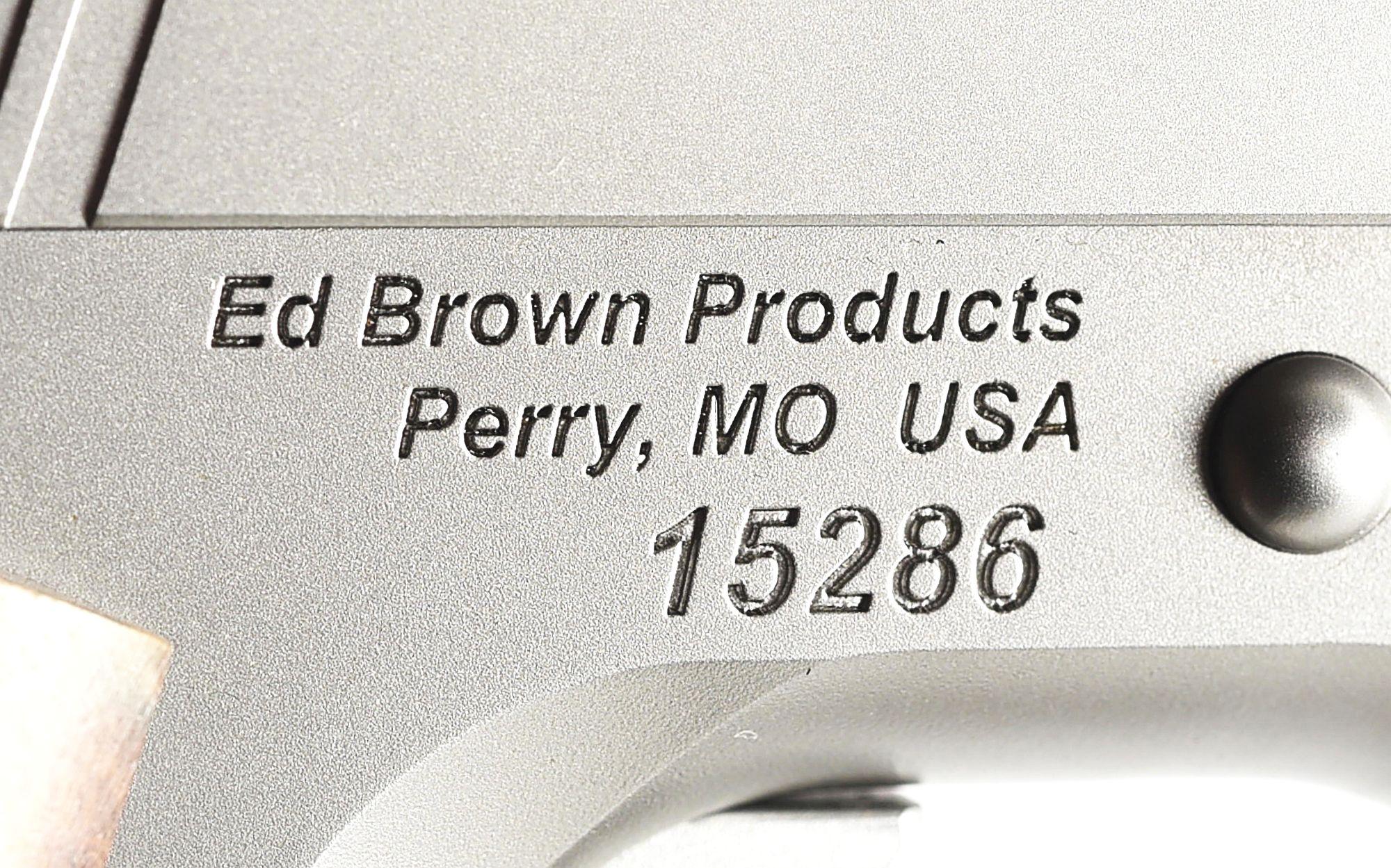 (M) ED BROWN EXECUTIVE TARGET .45 ACP SEMI-AUTOMATIC PISTOL WITH SOFT CASE.