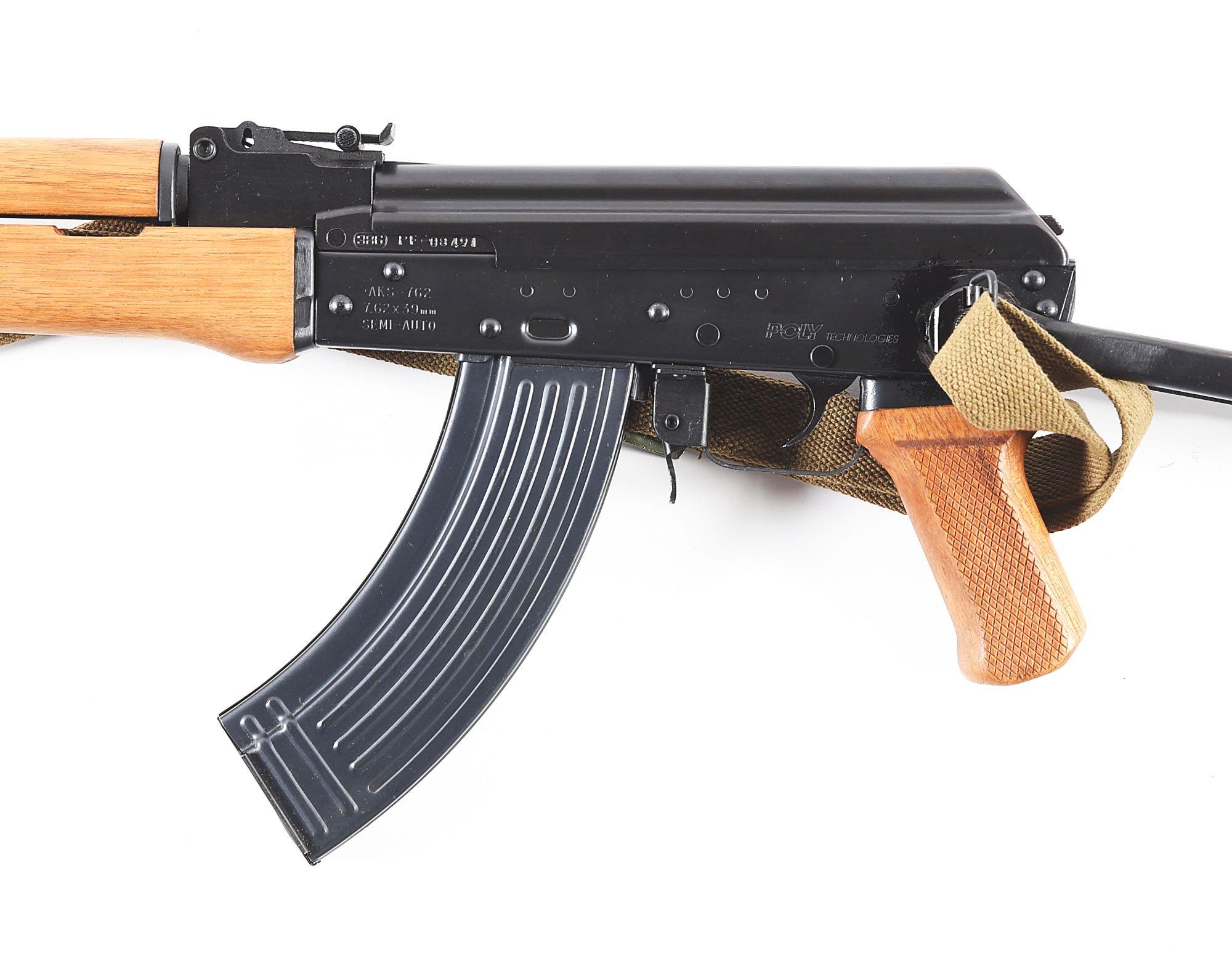 (M) EXCELLENT PRE-BAN POLYETCH AKS-762 SPIKER UNDERFOLDER SEMI-AUTOMATIC RIFLE WITH BOX.