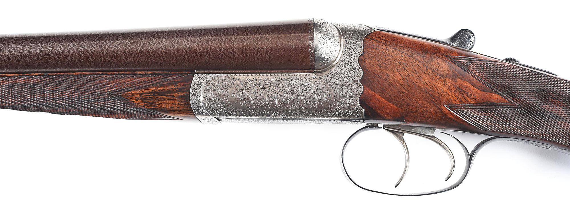 (C) WESTLY RICHARDS DROPLOCK 12 BORE SIDE BY SIDE SHOTGUN WITH CASE.