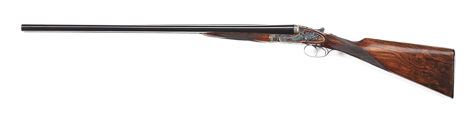 (C) HOLLAND & HOLLAND NO. 2 HAMMERLESS EJECTOR "BADMINTON" SIDELOCK SIDE BY SIDE 12 GAUGE SHOTGUN WI