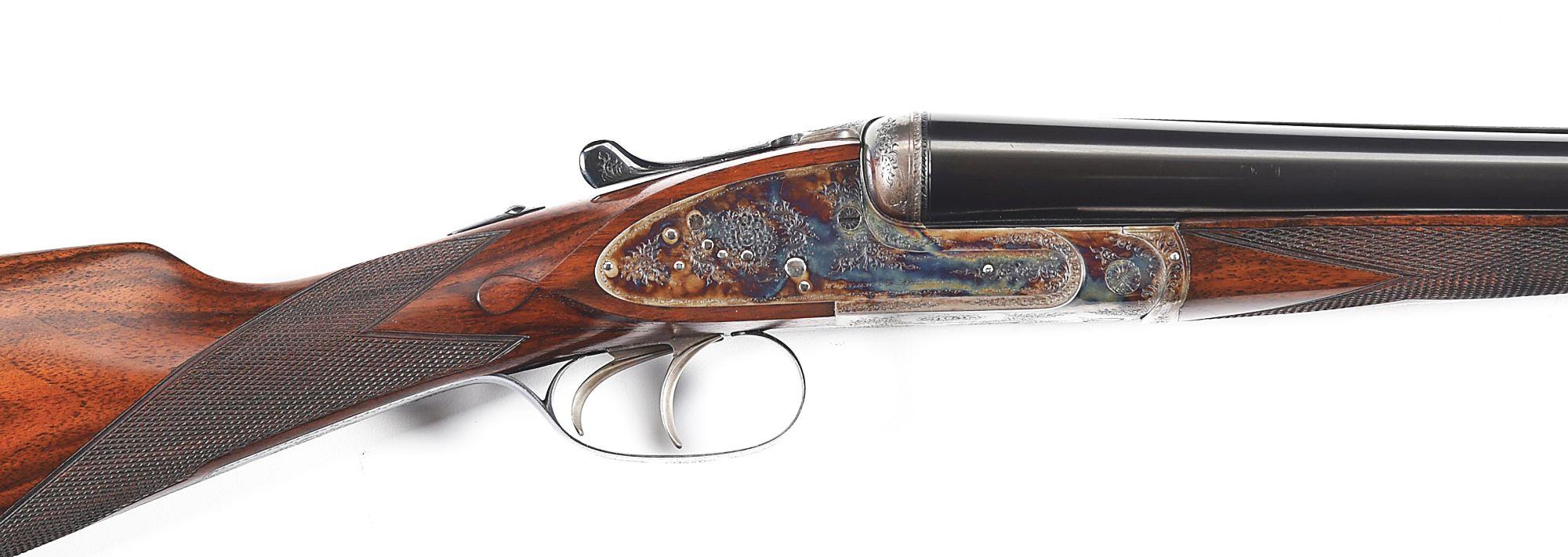 (C) HOLLAND & HOLLAND NO. 2 HAMMERLESS EJECTOR "BADMINTON" SIDELOCK SIDE BY SIDE 12 GAUGE SHOTGUN WI