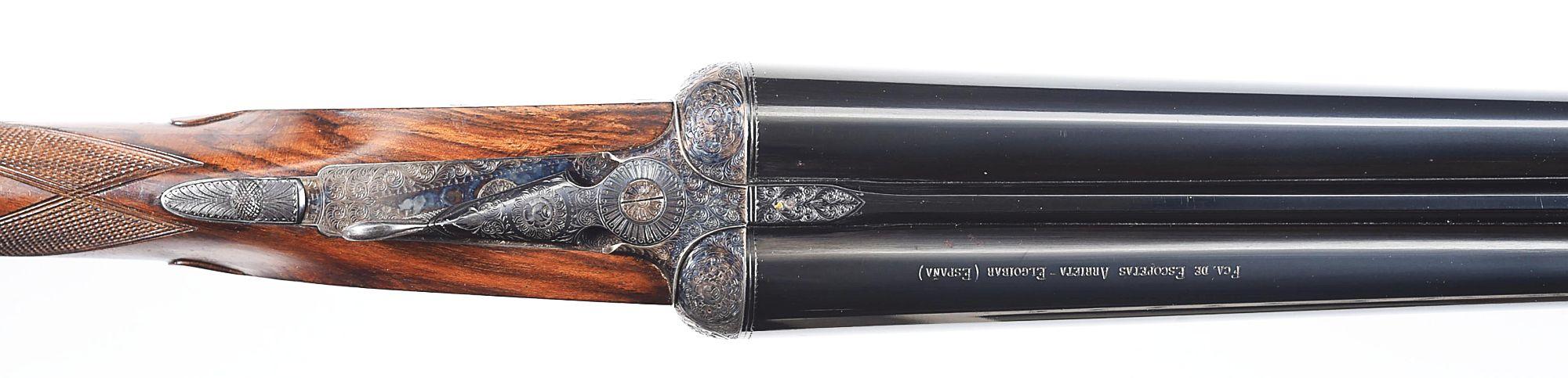 (C) ARRIETA 803 SIDE BY SIDE SHOTGUN WITH MATCHED 12 AND 20 GAUGE BARREL SETS