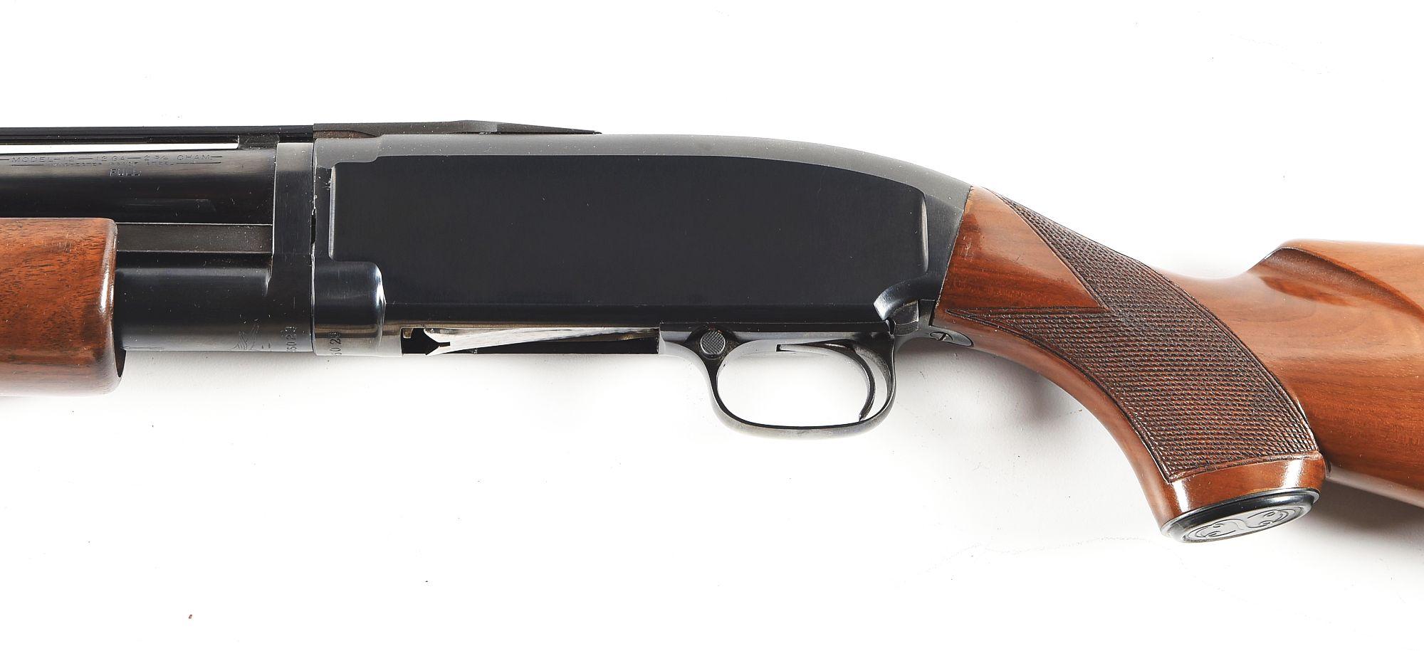 (C) PIGEON GRADE WINCHESTER MODEL 12 SLIDE ACTION SHOTGUN.