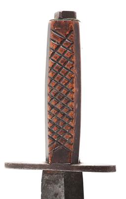 CIVIL WAR ERA BOWIE KNIFE WITH CHECKERED GRIP.