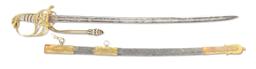 US CIVIL WAR ERA HOSRTMANN PRESENTATION GRADE NAVAL OFFICER'S SWORD.