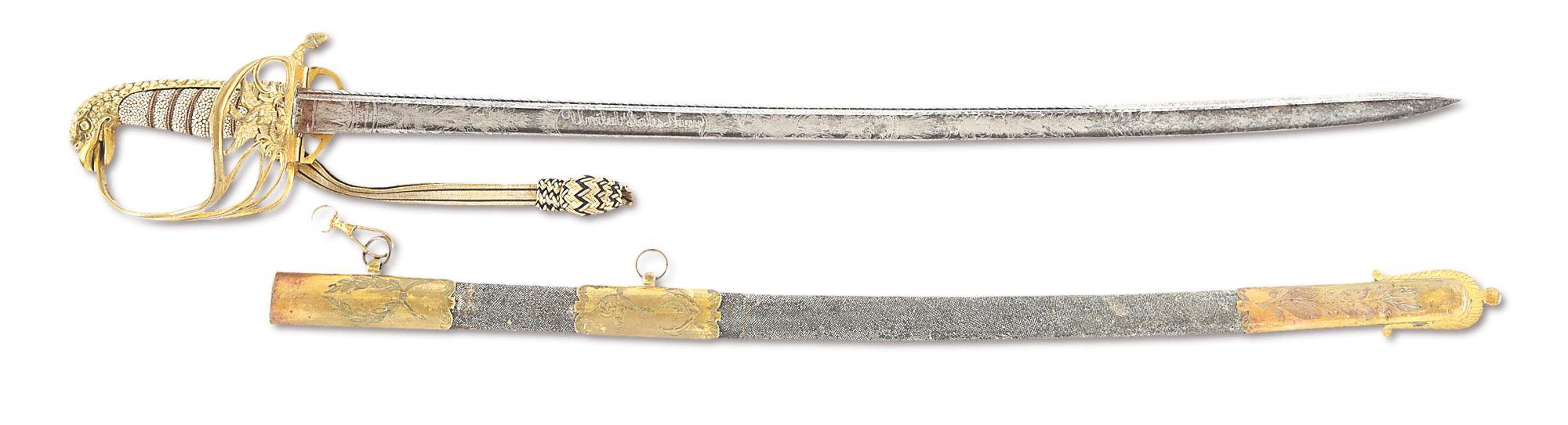 US CIVIL WAR ERA HOSRTMANN PRESENTATION GRADE NAVAL OFFICER'S SWORD.