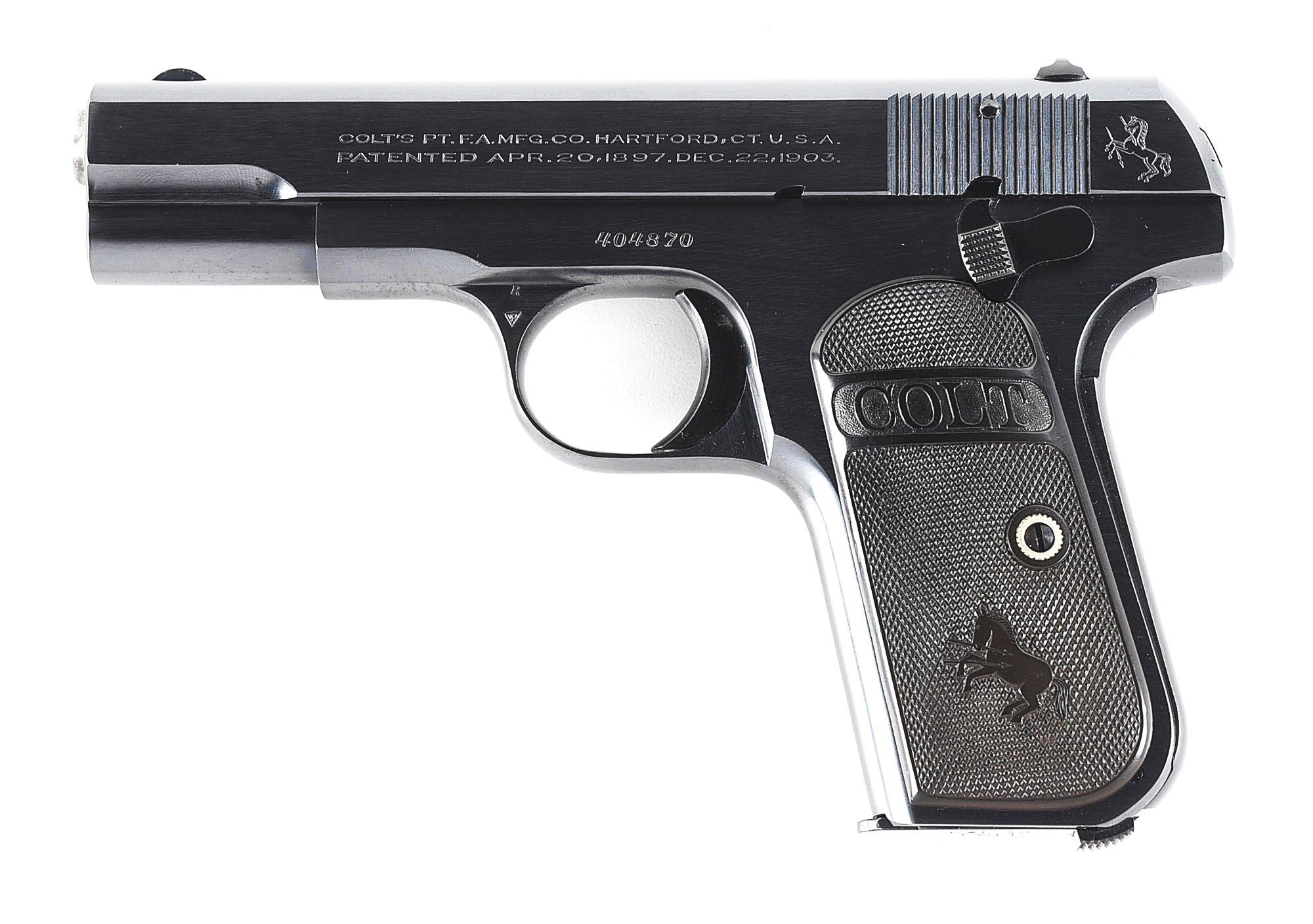 (C) COLT MODEL 1903 POCKET HAMMERLESS SEMI-AUTOMATIC PISTOL.