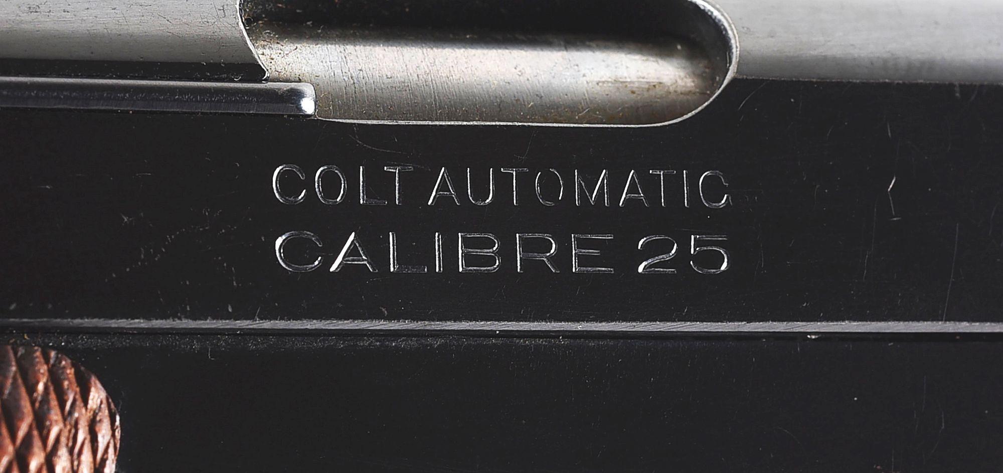 (C) COLT MODEL 1908 VEST POCKET SEMI AUTOMATIC PISTOL.