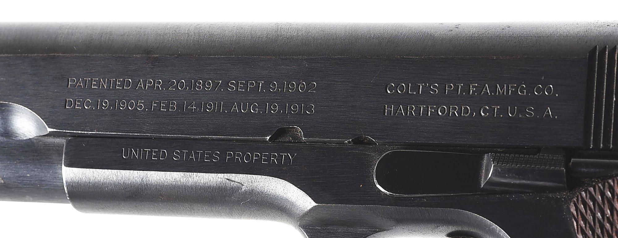 (C) COLT MODEL 1911 SEMI AUTOMATIC PISTOL (1917).