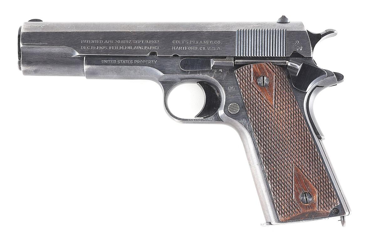 (C) COLT MODEL 1911 SEMI AUTOMATIC PISTOL (1918).