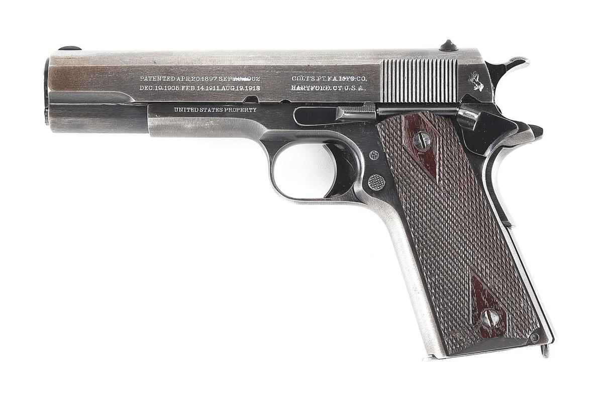 (C) COLT 1911 .45 ACP SEMI-AUTOMATIC PISTOL WITH COLT LETTER INDICATING SHIPMENT TO SPRINGFIELD (191