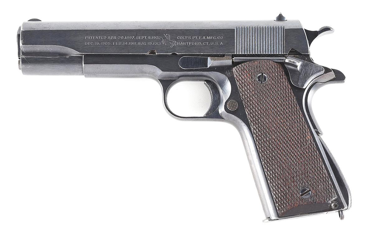 (C) TRANSITIONAL MODEL COLT 1911 SEMI AUTOMATIC PISTOL.