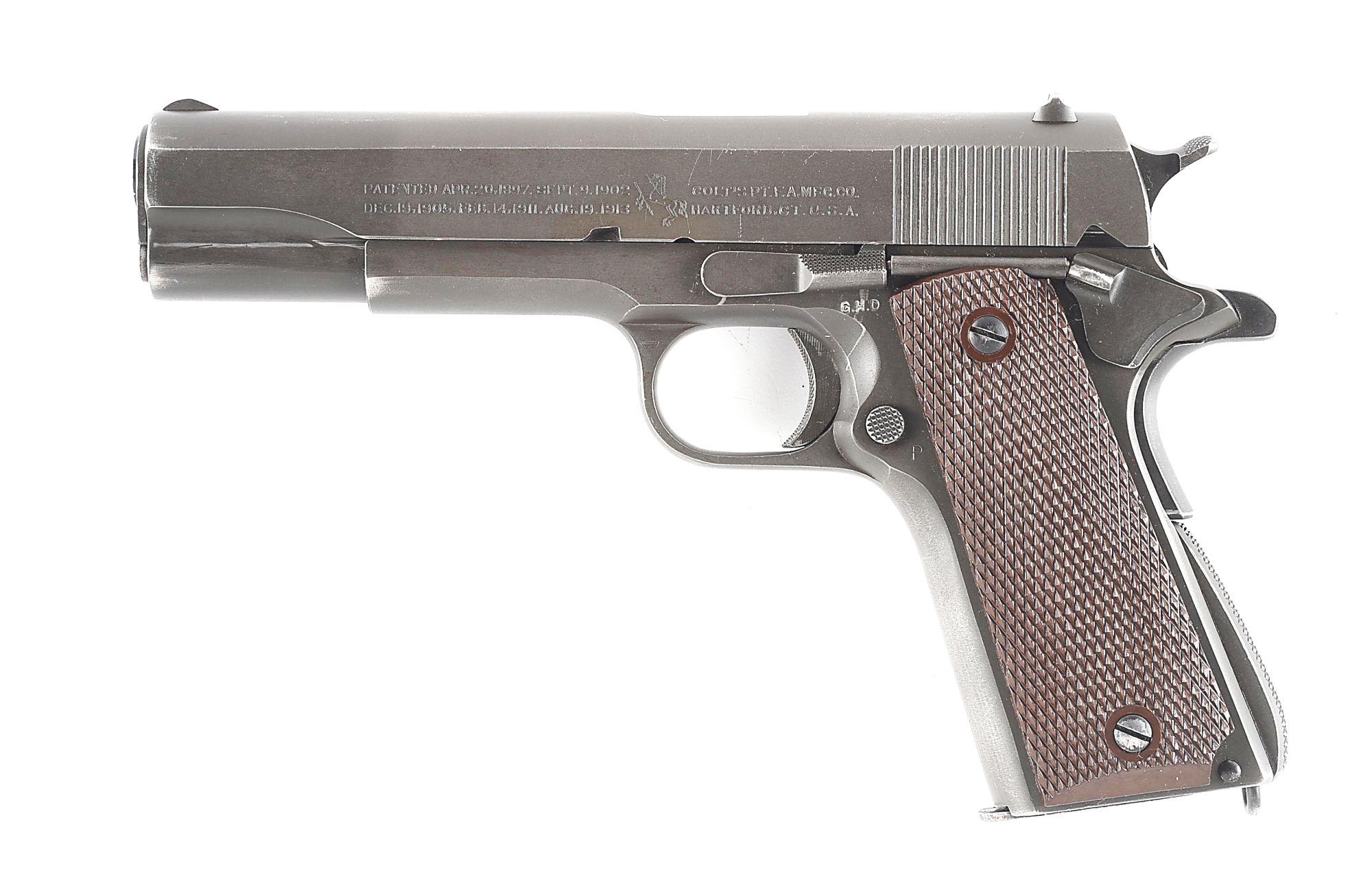 (C) COLT M1911A1 .45 ACP SEMI-AUTOMATIC PISTOL (1943).