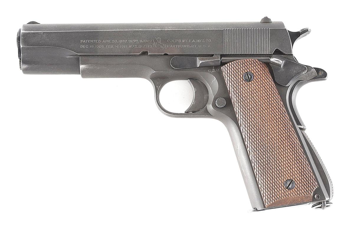 (C) COLT MODEL 1911A1 SEMI AUTOMATIC PISTOL (1943).