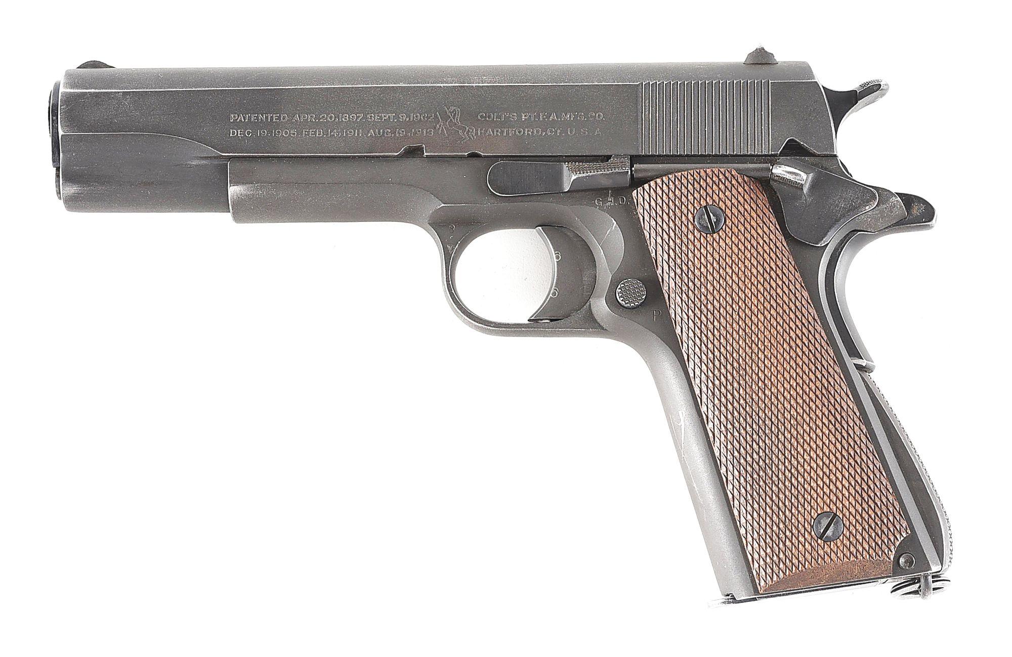 (C) COLT MODEL 1911A1 SEMI AUTOMATIC PISTOL (1943).