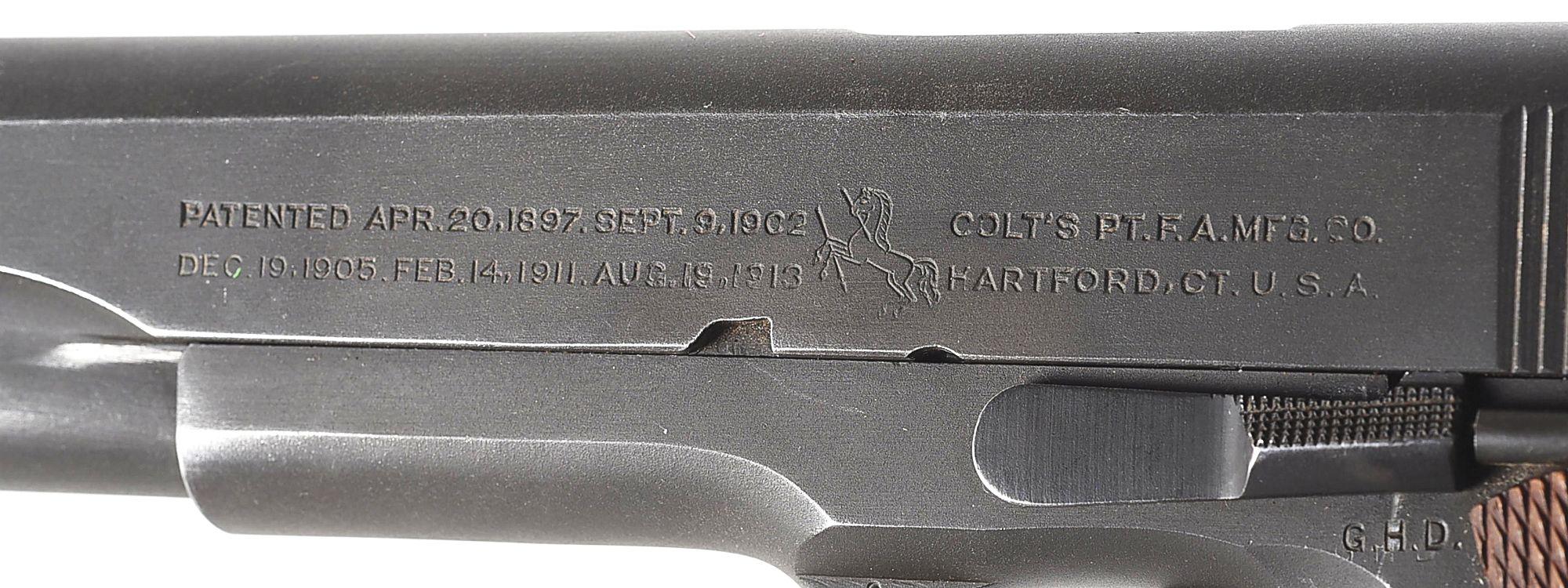 (C) COLT MODEL 1911A1 SEMI AUTOMATIC PISTOL (1943).