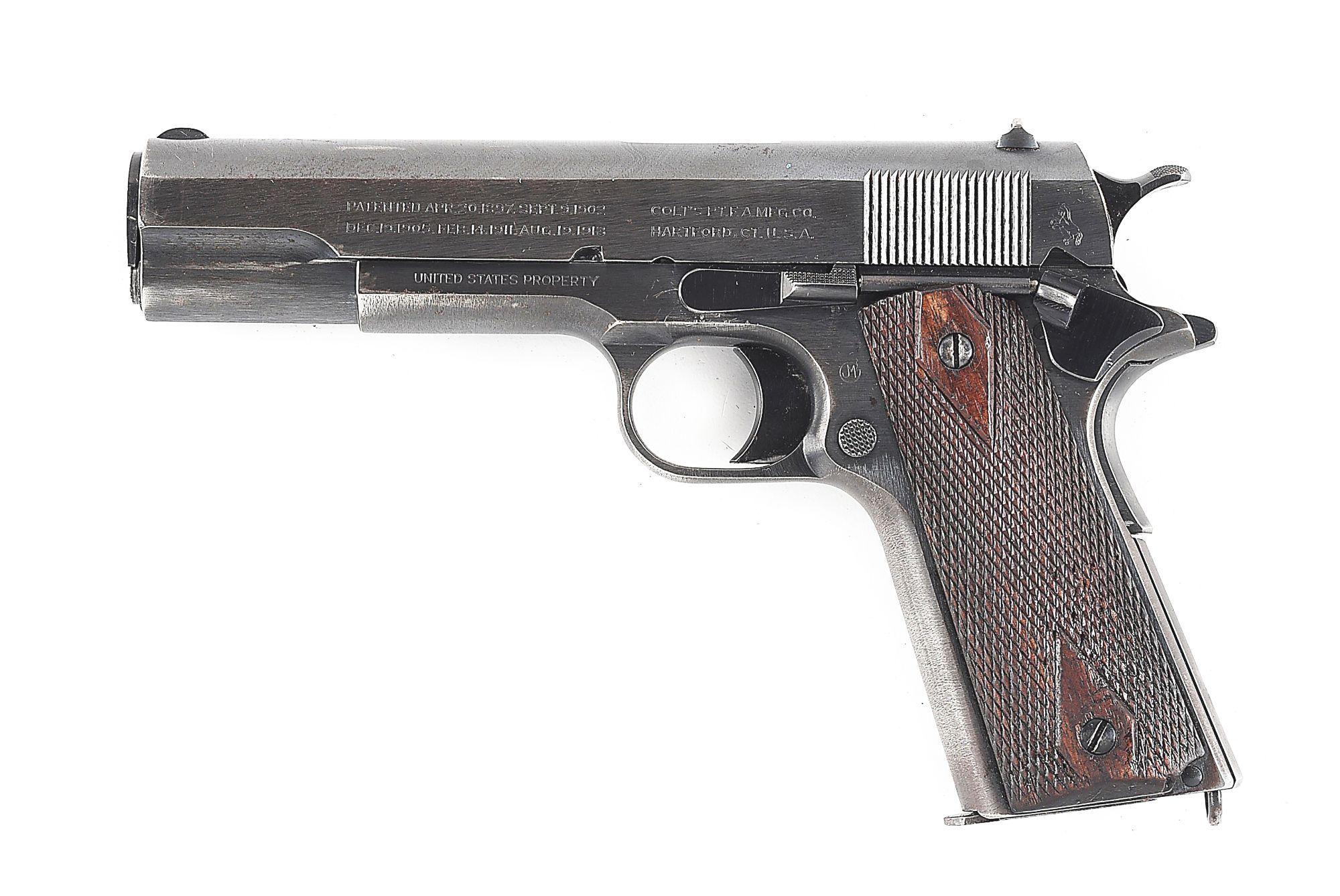 (C) COLT M1911 SEMI-AUTOMATIC PISTOL WITH 1918 DATED HOYT HOLSTER (1918).