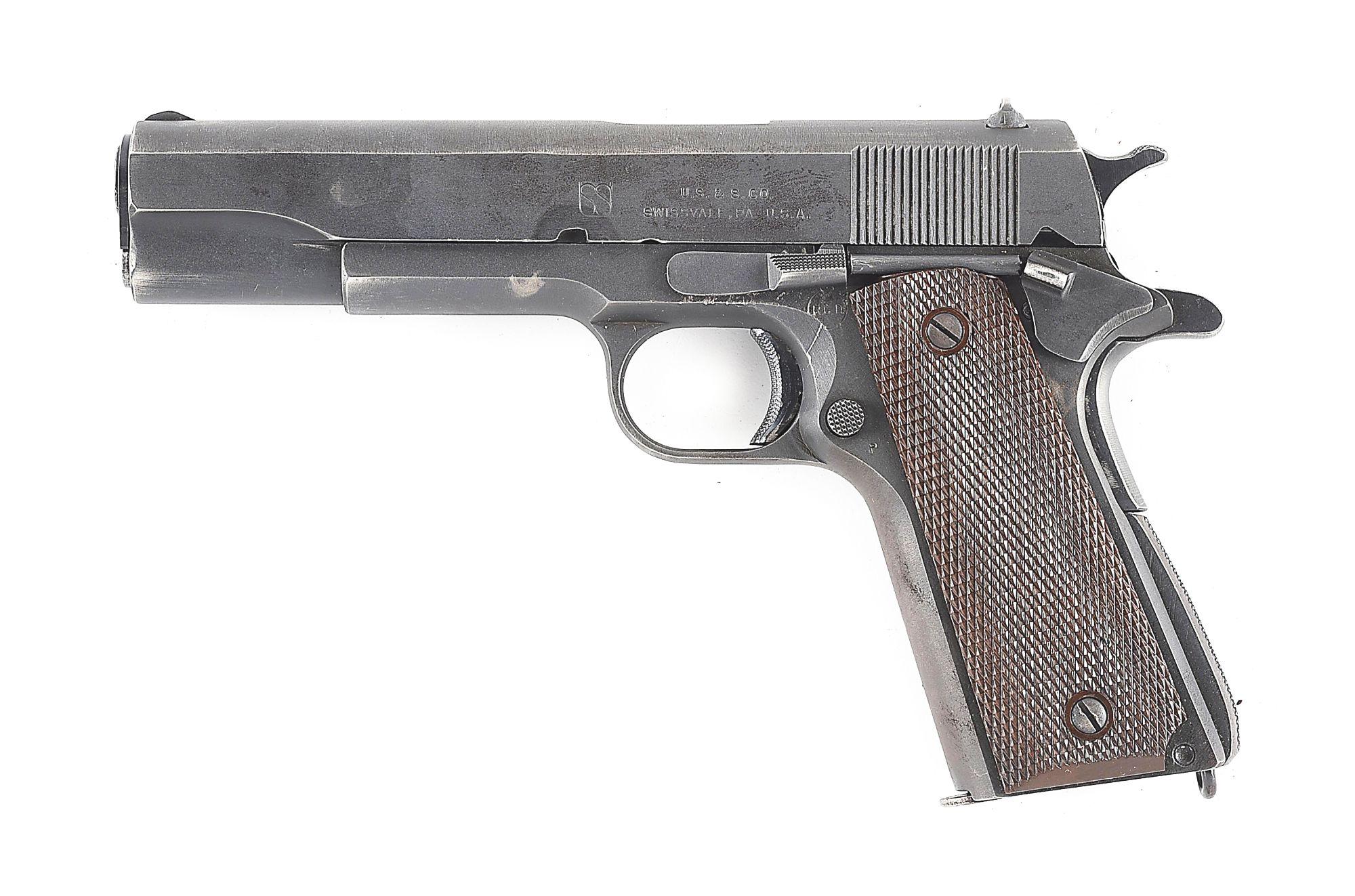 (C) UNION SWITCH AND SIGNAL M1911A1 SEMI-AUTOMATIC PISTOL WITH BOYT HOLSTER.