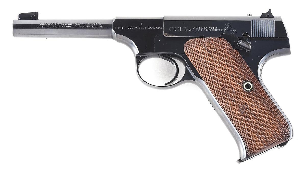 (C) PRE-WAR COLT WOODSMAN SPORT MODEL SEMI-AUTOMATIC PISTOL.