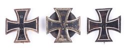 LOT OF 3: IMPERIAL GERMAN 1914 1ST CLASS IRON CROSSES.