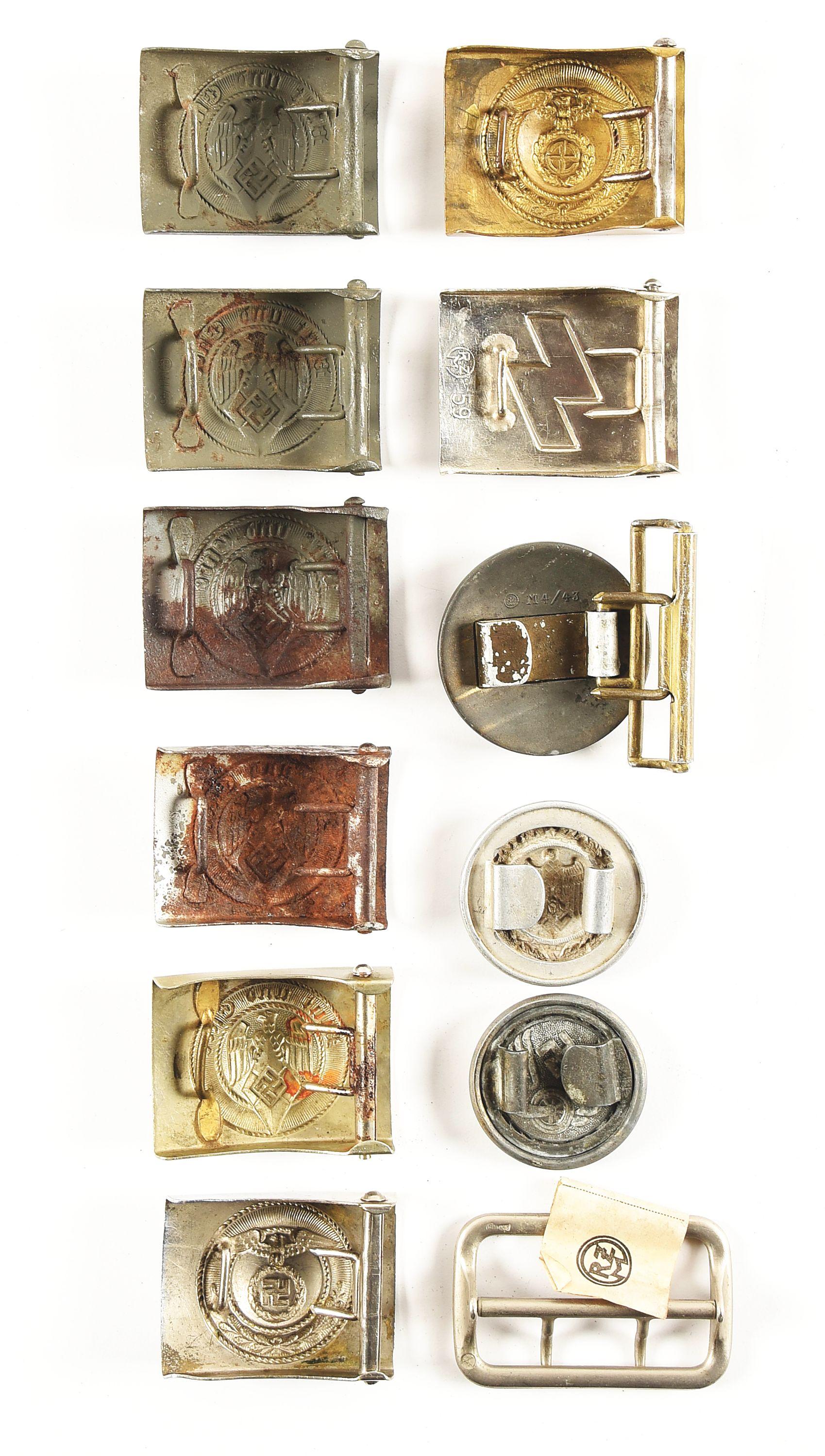 LOT OF 12: THIRD REICH BELT BUCKLES.