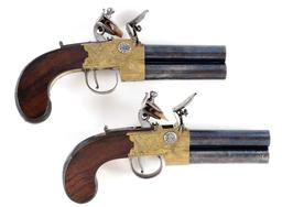 (A) A VERY FINE PAIR OF LARGE BORE BRITISH TAP-ACTION FLINTLOCK PISTOLS BY HOLMES OF LIVERPOOL