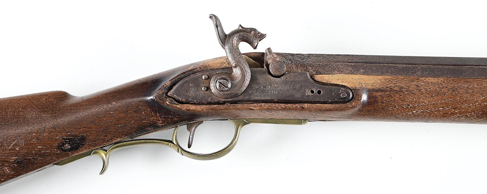 (A) RARE TYPE II VIRGINIA MANUFACTORY PERCUSSION CONVERTED RIFLE DATED 1817.