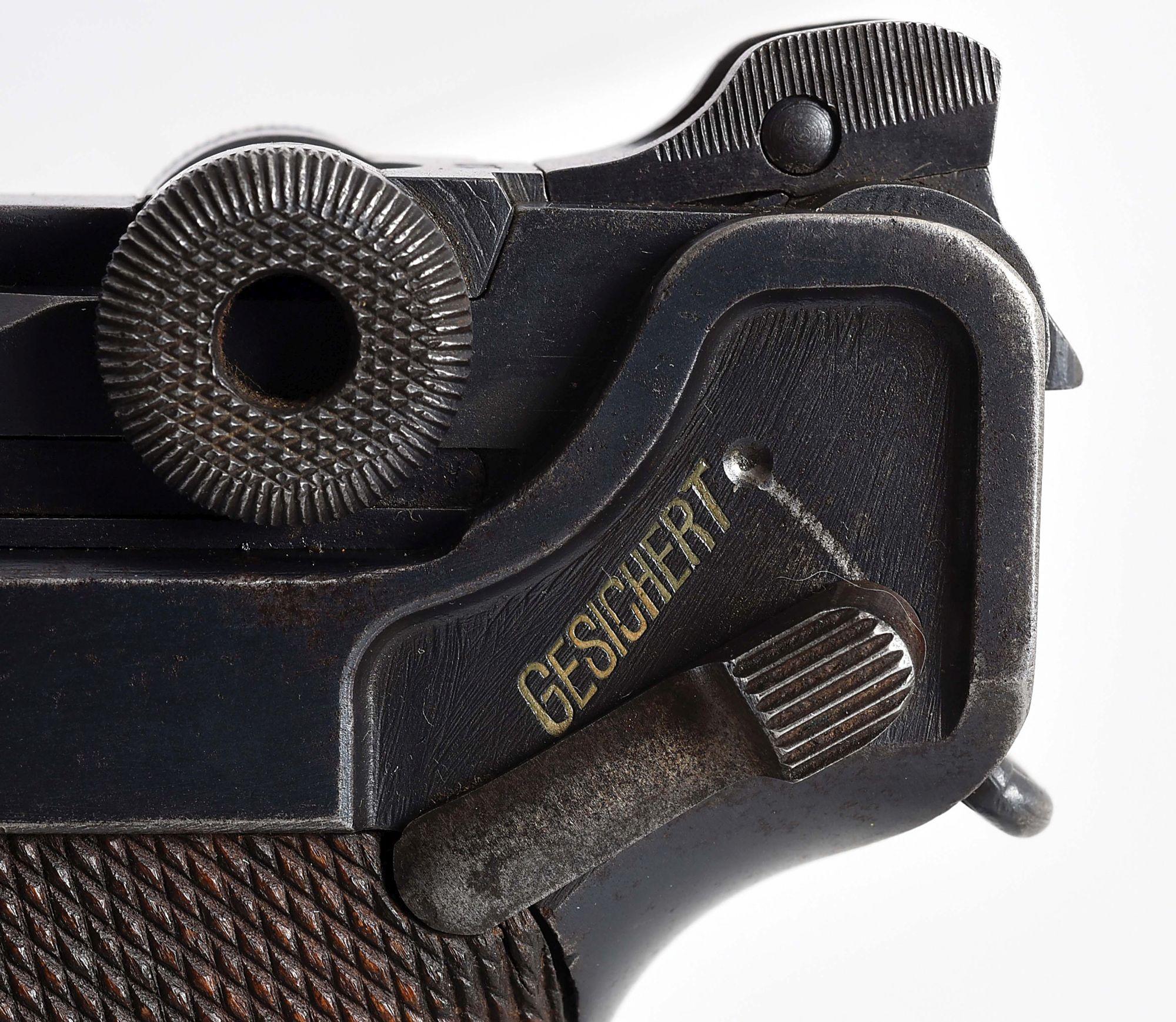 (C) 1917 DATED DWM MODEL 1914 NAVY LUGER SEMI AUTOMATIC PISTOL.