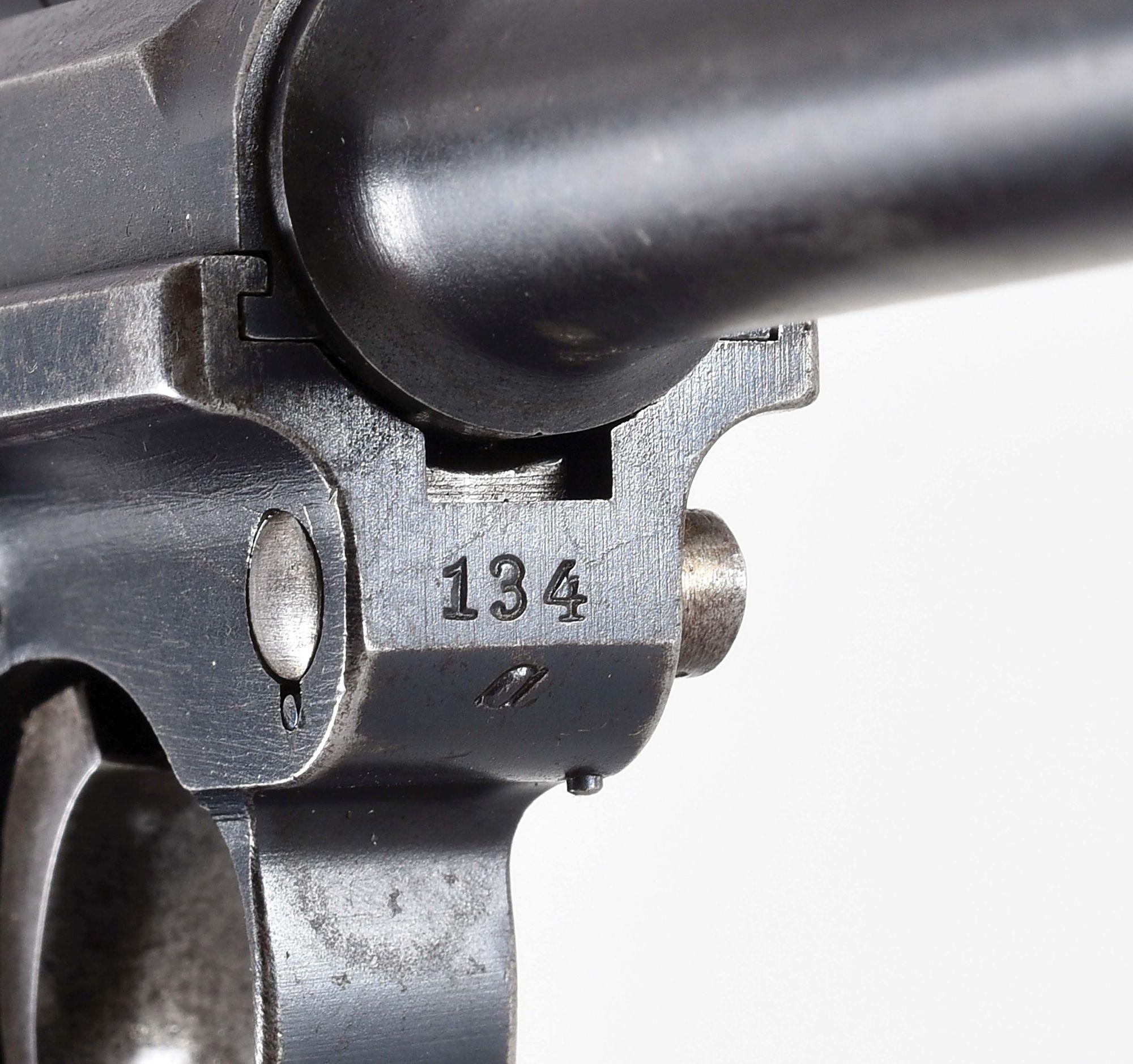 (C) 1917 DATED DWM MODEL 1914 NAVY LUGER SEMI AUTOMATIC PISTOL.