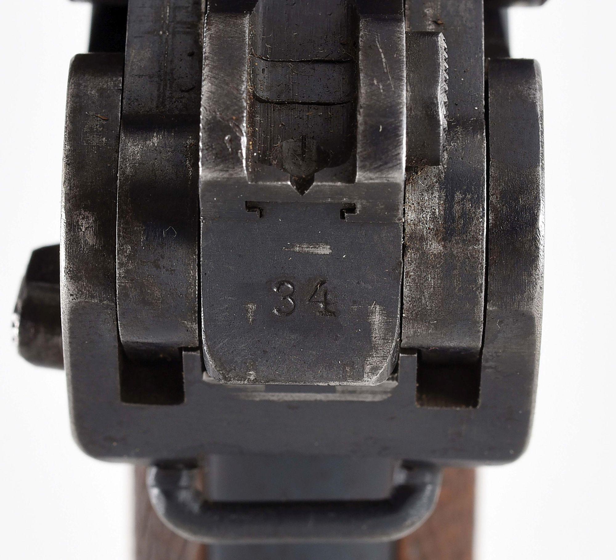 (C) 1917 DATED DWM MODEL 1914 NAVY LUGER SEMI AUTOMATIC PISTOL.