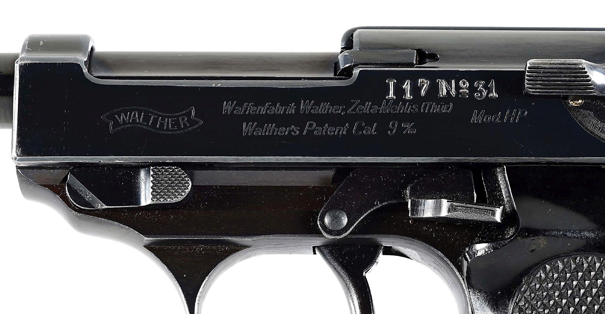 (C) RARE SWEDISH CONTRACT PRE-WAR WALTHER MODEL HP SEMI AUTOMATIC PISTOL.