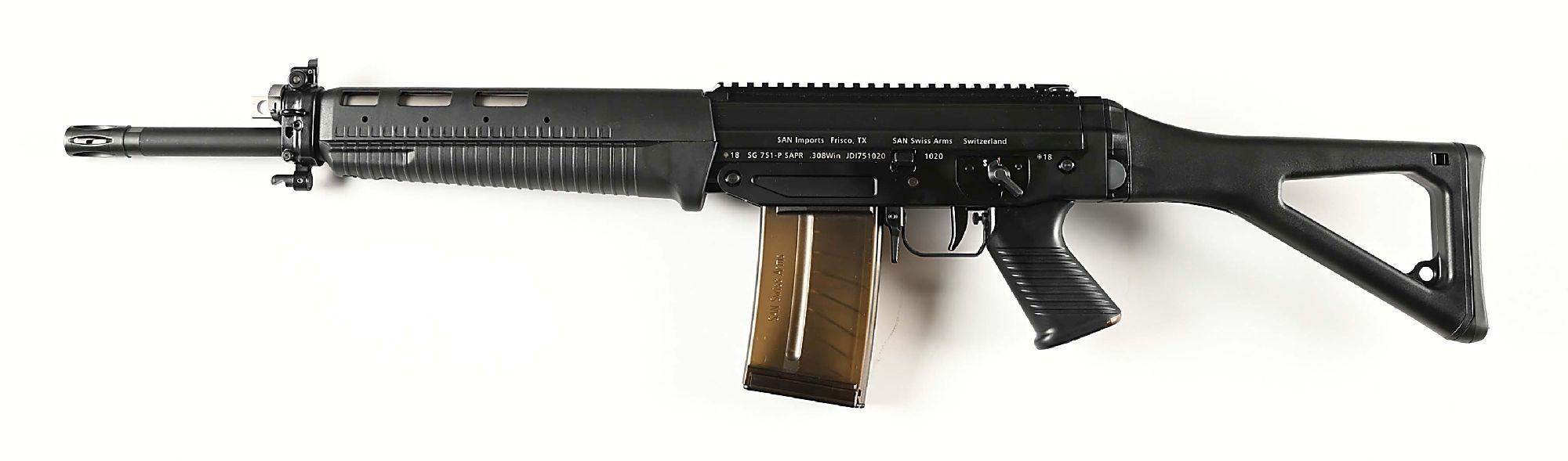 (M) EXTREMELY RARE AND FINE SIG SAUER 751P SAPR .308 WINCHESTER SEMI-AUTOMATIC RIFLE IN CASE, WITH A