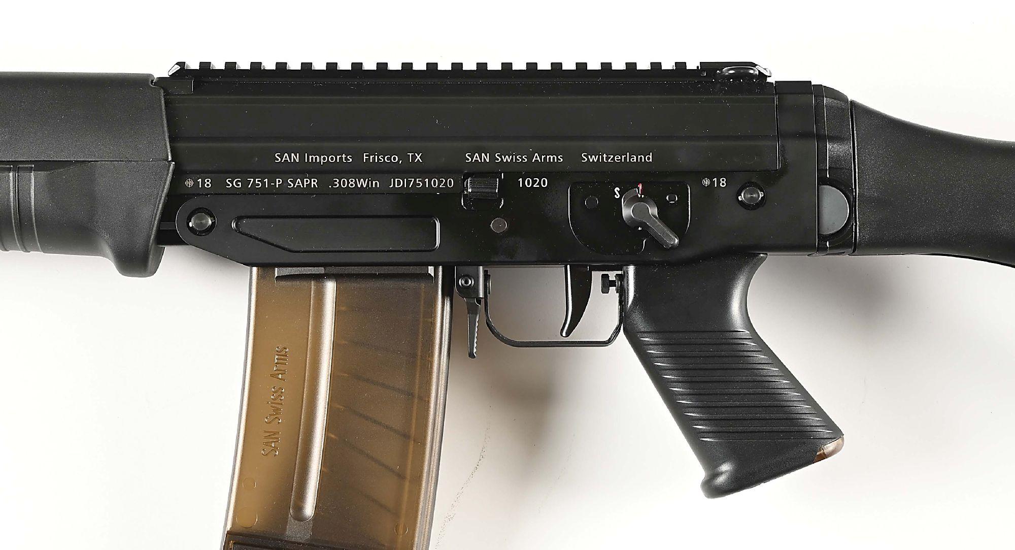 (M) EXTREMELY RARE AND FINE SIG SAUER 751P SAPR .308 WINCHESTER SEMI-AUTOMATIC RIFLE IN CASE, WITH A